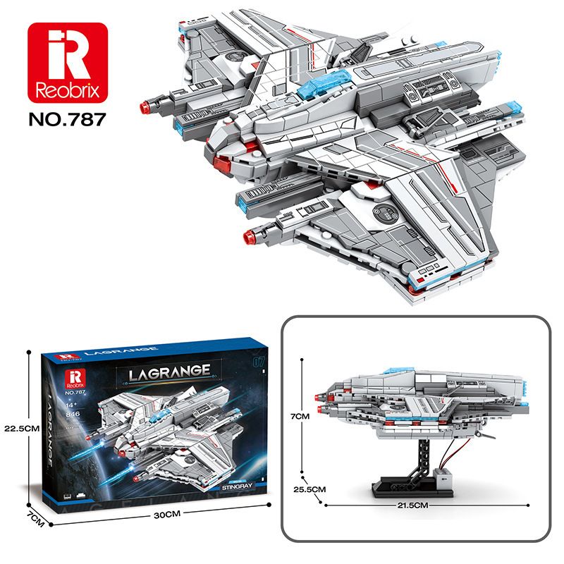 Lagrange Series MQ-25 Stingray Building Blocks Model, Futuristic Warship STEM Toy For Boys & Teens (800+ Pieces, DIY Creative Assembly)​_voghion.com