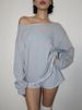 Autumn Winter Lazy Style Letter Print Loose Sweatshirt Women's Boat Neck Off-Shoulder Top_voghion.com