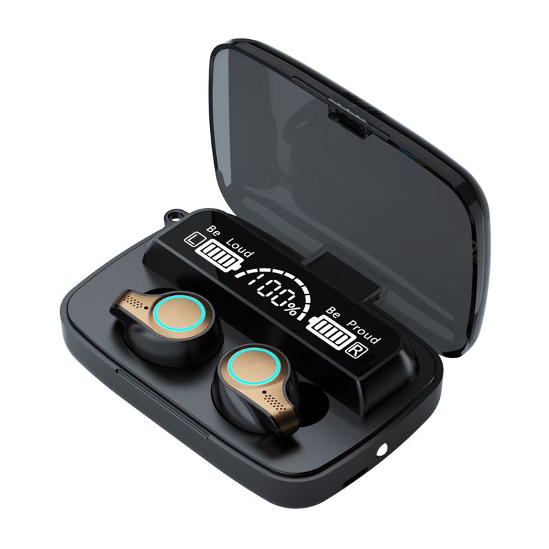 Private Model M New Bluetooth Wireless Earphones with TWS Aperture Breathing Light LED Digital Display and Touch_voghion.com