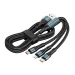 One Drag Three Charging Braided Fast Charge Line Android 3-in-1 Data Cable_voghion.com