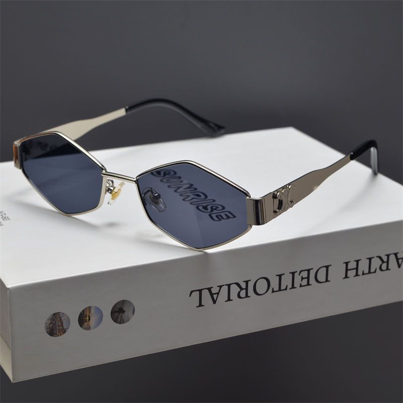Polygonale Diamant-Sonnenbrille für Männer und Frauen, Retro-Temperament-Sonnenbrille_voghion.com