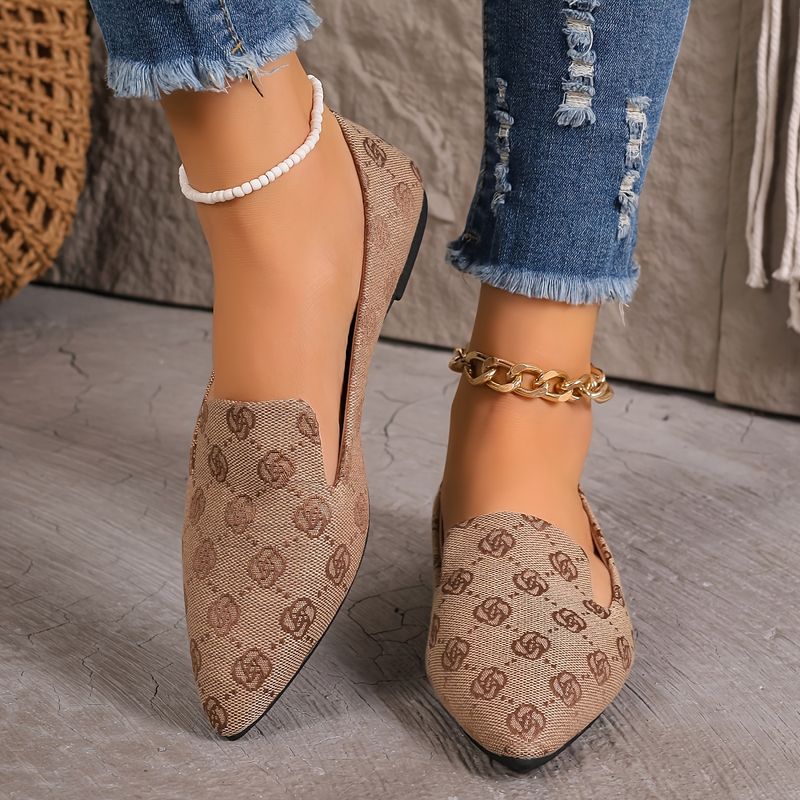 Platte damesschoenen met bloemenpatroon, casual instapschoenen met puntneus, lichtgewicht en comfortabele schoenen_voghion.com