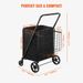 Large Shopping Liner, Cart Waterproof Capacity Swivel Grocery Cart 360° Dual Jumbo Basket, With With Folding 330LBS Removable_voghion.com