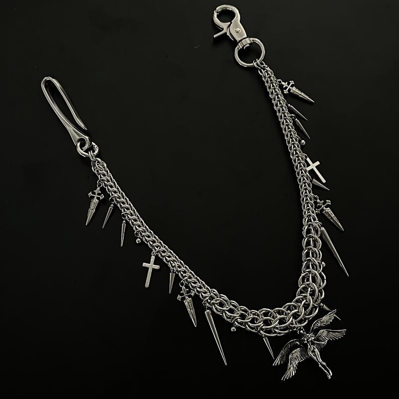 Ainworth European And American Cross Border Chain Mail Rivet Multi Element Trouser Chain Subculture Y2k Street Fashion Trouser Waist Chain_voghion.com