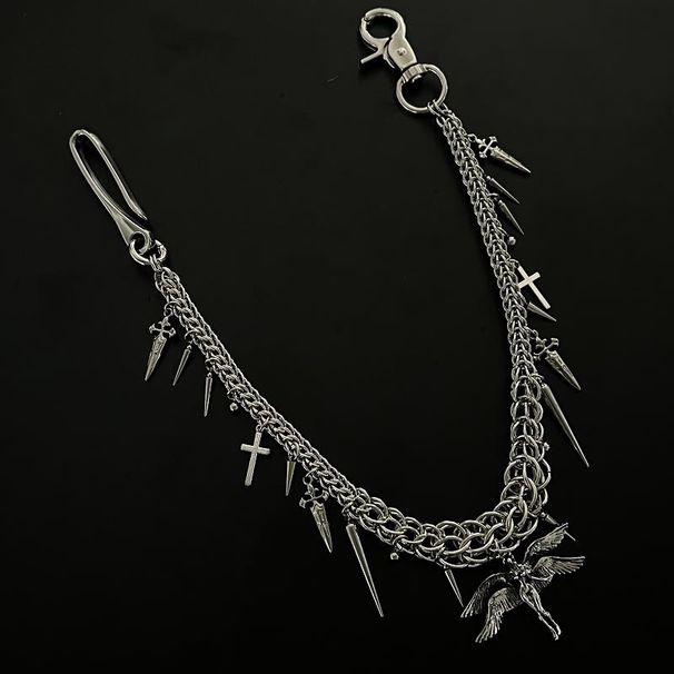 Ainworth European And American Cross Border Chain Mail Rivet Multi Element Trouser Chain Subculture Y2k Street Fashion Trouser Waist Chain_voghion.com