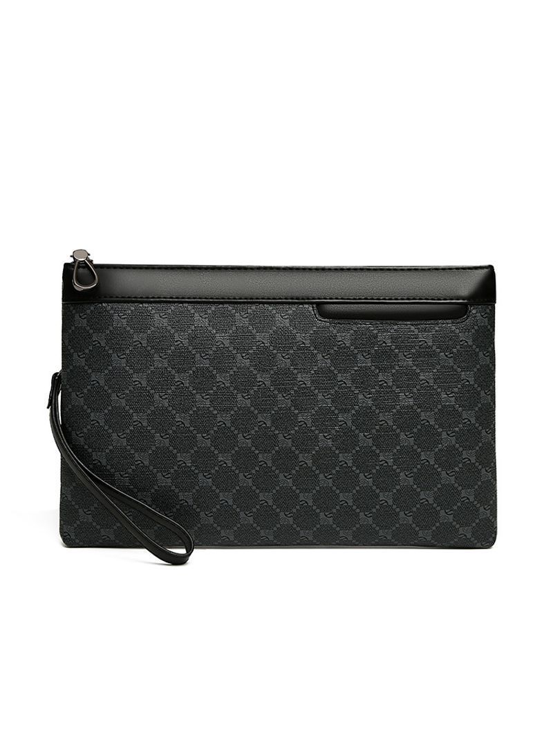 Pochette pour homme, sac à main haut de gamme, avec poignée au poignet, en PU imprimé, grande capacité, idéal pour les déplacements et les loisirs_voghion.com