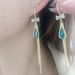 Women's Earrings Blue drop earrings Temperament personality All-in-one face Slimming earrings Crystal fringe earrings_voghion.com