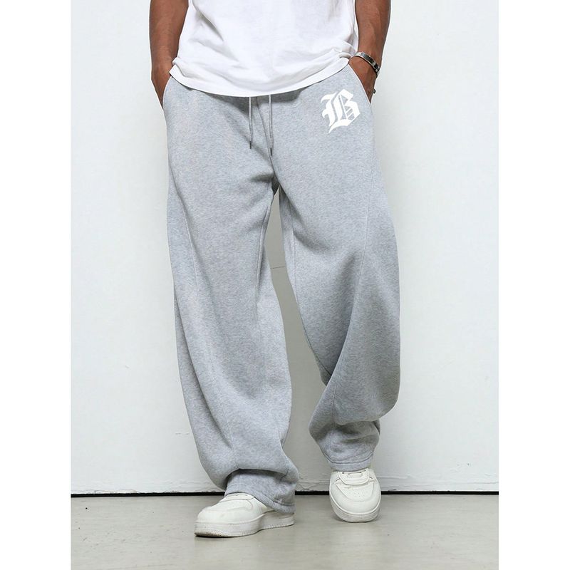 ​​Lässige Jogginghose mit geradem Bein für Herren – weiche und bequeme Jogginghose mit lockerer Passform für den Alltag (Grau/Weiß, S-XXXL)​​_voghion.com