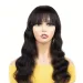 Parrucche con capelli umani naturali e ondulati con frangia per le donne_voghion.com