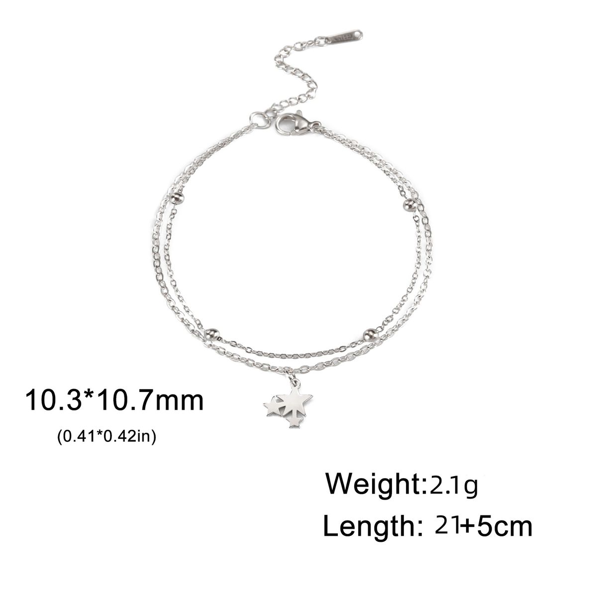 Cavigliera in acciaio inossidabile con ciondolo a forma di stella, stile coreano, semplice ed elegante, da donna, regalo per la spiaggia_voghion.com