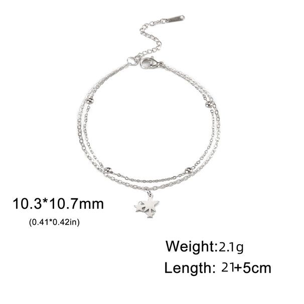 Cavigliera in acciaio inossidabile con ciondolo a forma di stella, stile coreano, semplice ed elegante, da donna, regalo per la spiaggia_voghion.com