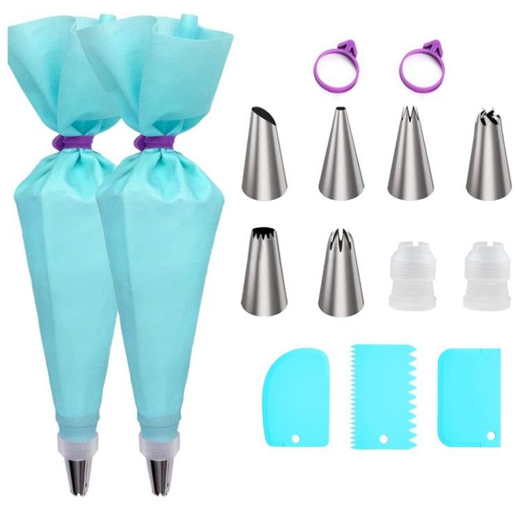 Stainless Steel Piping Nozzle Baking Tool Set Disposable Piping Bag Cake Piping Cream Squeezing Tool_voghion.com