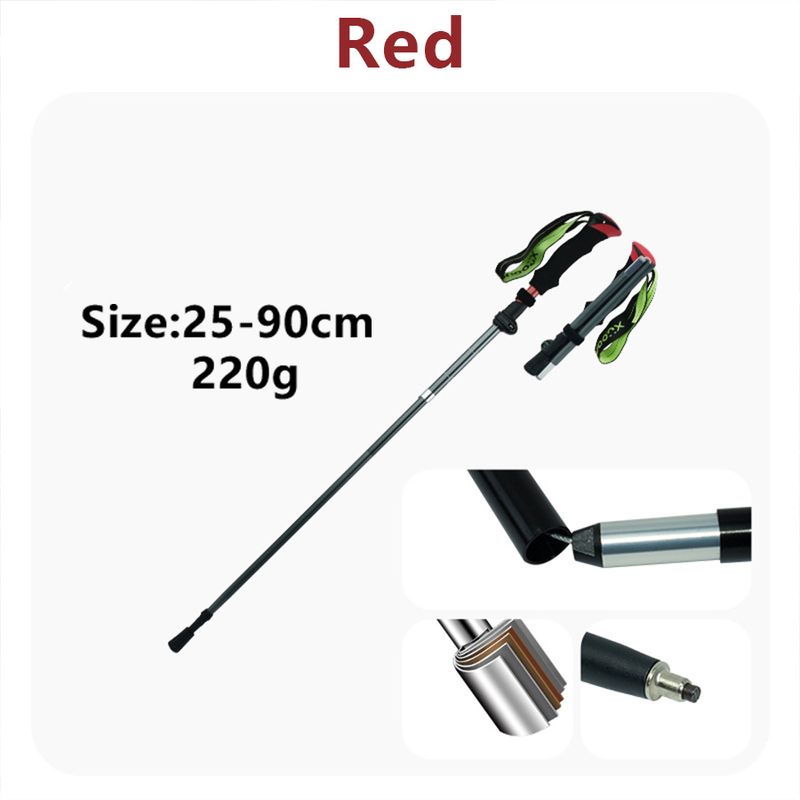 Aluminum Alloy Outdoor Telescopic Hiking Cane, Carbon Cane, Children's Folding Cane, Professional Hiking Equipment_voghion.com