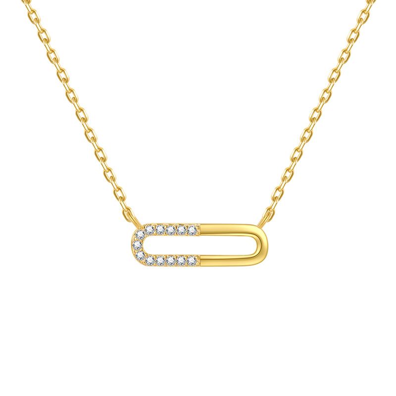 Collana da donna in argento sterling 925 con piccolo quadrato geometrico fresco e leggero, catena a clavicola di lusso_voghion.com