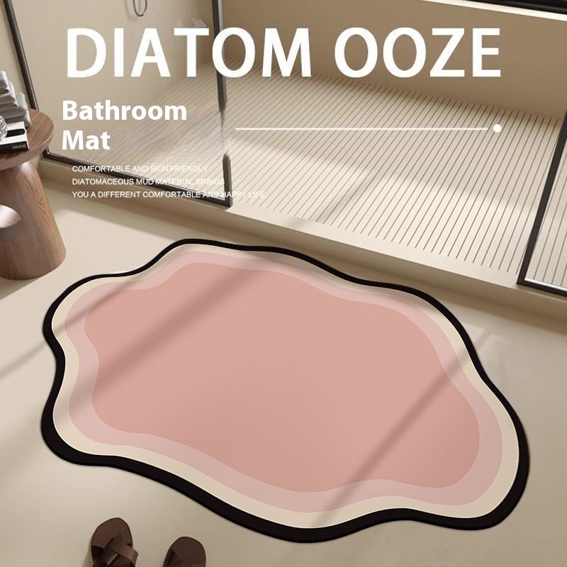 Diatomaceous Earth Bathroom Absorbent Irregular Shape Household Toilet Entrance Mat Non-Slip Rug_voghion.com