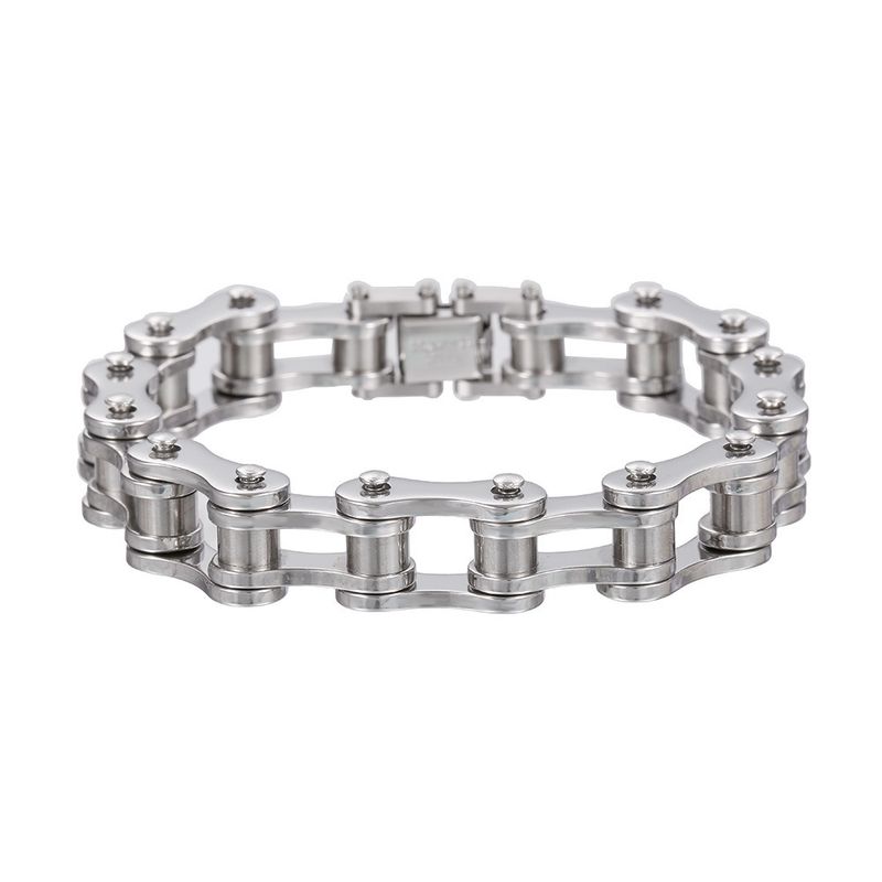 Trendy Men's Versatile Personality Hip-Hop Stainless Steel Japanese And Korean Punk Motorcycle Bicycle Bracelet Couple_voghion.com