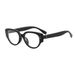 Anke Cat Eye Black Frame Prescription Glasses Women, Customizable Prescription, Natural Look, Slimming Effect For Round_voghion.com