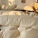 skin-friendly Soft Milk Tea Color Double Yarn Duvet Cover, Washed Cotton Four-piece Set, Bed Sheet Set Of Three_voghion.com