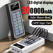 New200000 MAh Solar Bank Large Capacity Mobile Power Fast Charging Battery Dual USB 4 Cables For IPhone Samsung Huawei_voghion.com