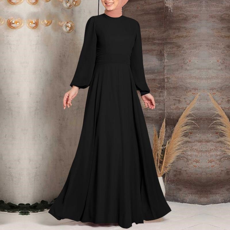 Vêtements pour femmes robe de fête de vacances musulmane caftan robe musulmane à manches longues robe surdimensionnée_voghion.com