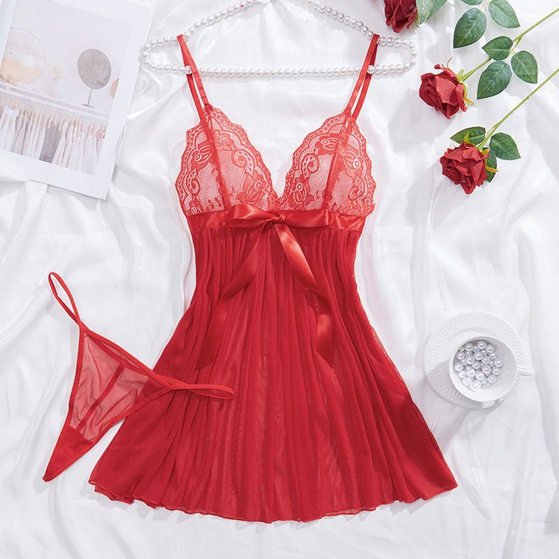 Sexy dessous spitze perspektive versuchung nachthemd tanga zwei-stück anzug_voghion.com