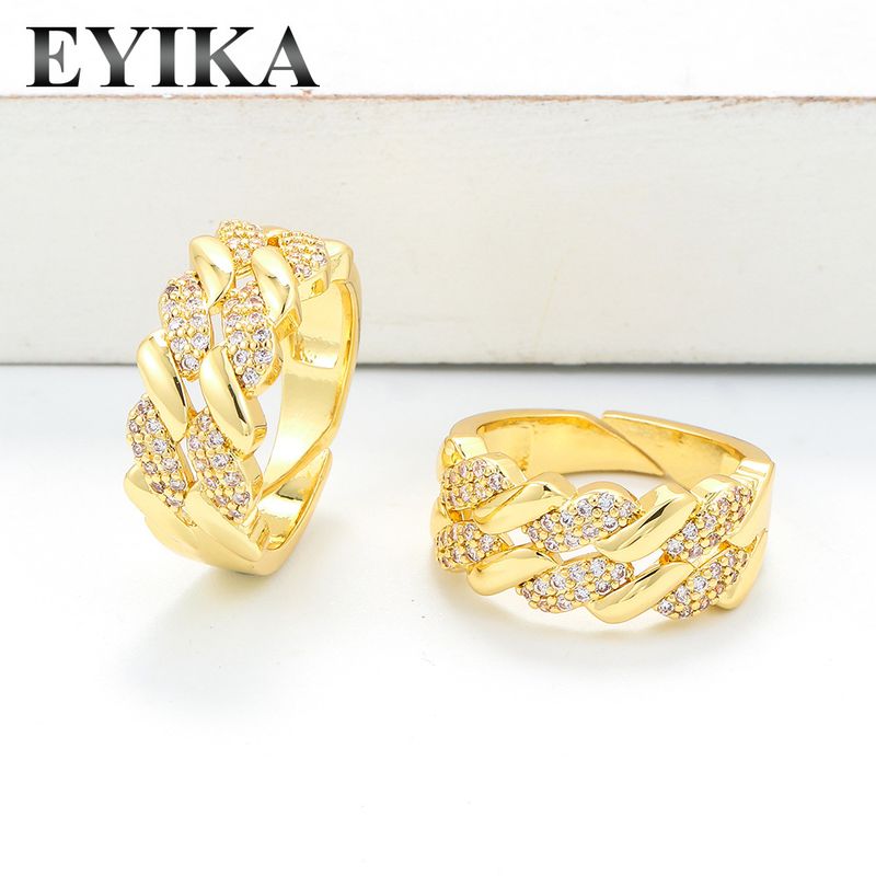 Anelli da uomo hip hop cubani unisex semplici alla moda, per coppie, con catena in zircone micro pavé, anello per dito indice_voghion.com