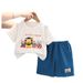 Kostüm 2024 Nei Kanner Cartoon Dënn Kleeder Jongen Summer Popp Kuerzärm Zwee-Stéck Set_voghion.com