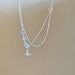 "Galactic Tilt" Zirkon Wassertropfen Licht Luxus Nischendesign Halskette Geschenk weibliches Design Halskette Schlüsselbeinkette_voghion.com