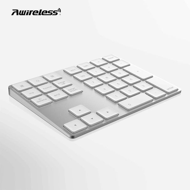 Awireless Rechargeable Aluminum 34-Key Number Keyboard Data Entry Compatible for Book,Book Air/Pro_voghion.com