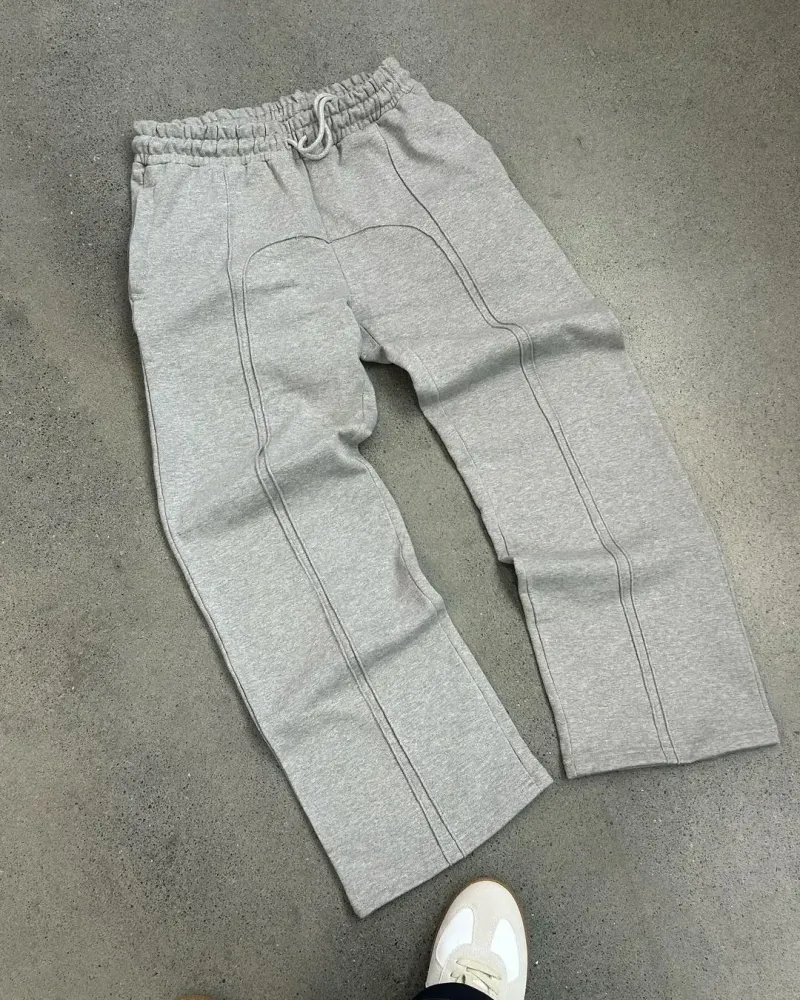American Haruku Retro Splicing Oversized Sweatpants Men Personalized Streetwear 2025 High Street Trendy Straight Casual_voghion.com