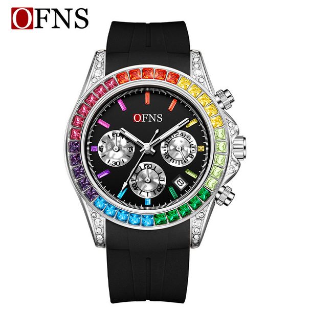 Orologio cronografo sportivo da uomo e da donna con datario, lancette luminose, resistenza all'acqua fino a 30 m, cassa in acciaio inossidabile e cinturino in TPU resistente_voghion.com
