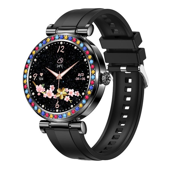 Women's Smart Watch With Colorful Crystal Dial, Waterproof, Heart Rate & Blood Pressure Monitor, Bluetooth Calling, Music Playback, Step Counter_voghion.com