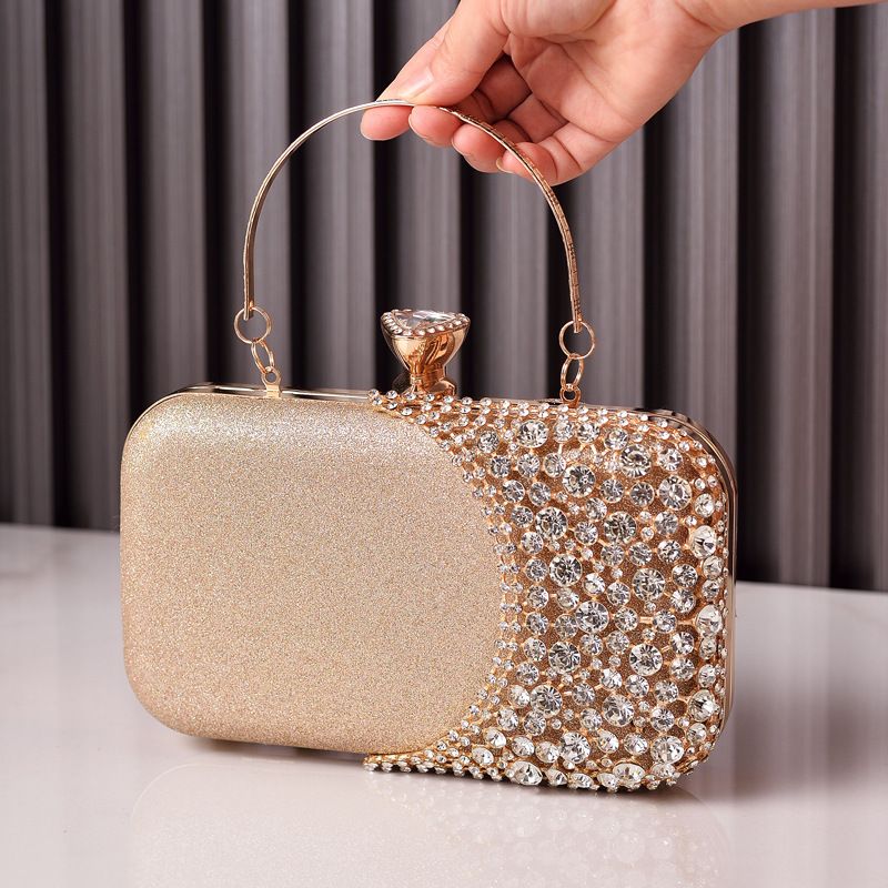Schwarze Temperament-Kleidertasche, Hochzeitsbankett-Clutch für Mütter, Abendtasche_voghion.com