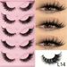 Russian Volume False Eyelashes - Dramatic Curl & Fluffy Cat Eye Effect (Extra Wispy, Bold Lash Lift Look_voghion.com