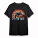 Women's Soft Vote Rainbow Message T-Shirt Short Plus Size Cotton Black_voghion.com