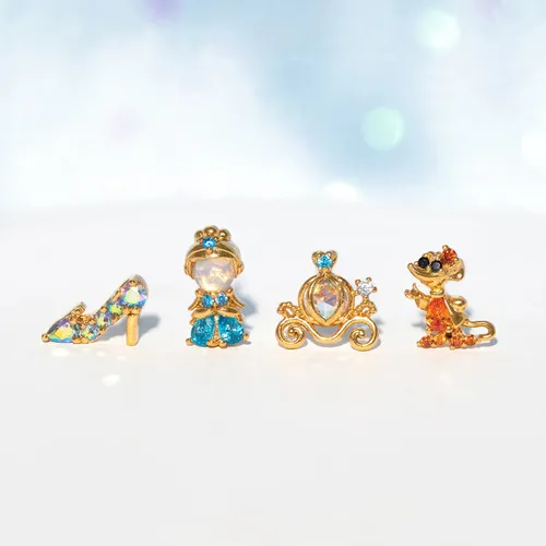 Juego de 4 piezas de pendientes de cobre con personajes de dibujos animados de estilo simple y lindo_voghion.com