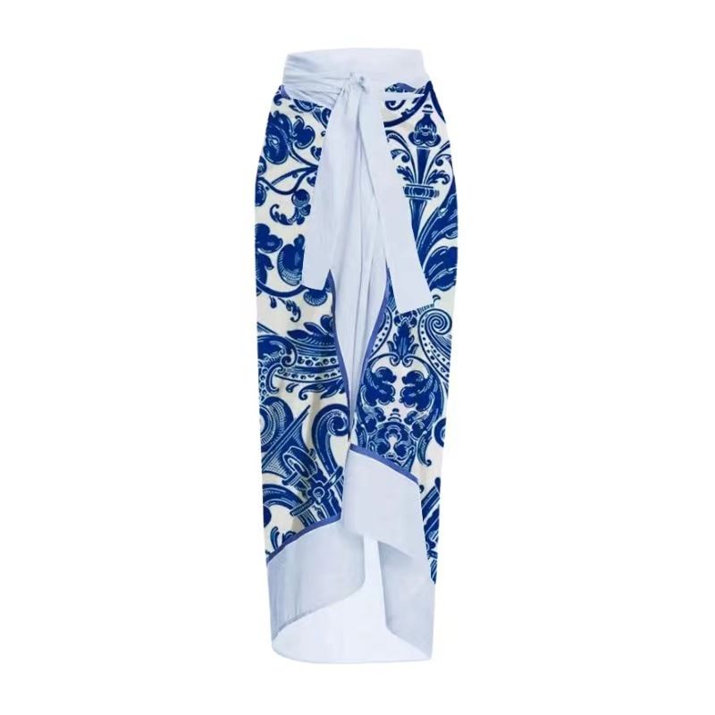 Geteilter Badeanzug mit hoher Taille und Retro-Print für Damen, zweiteiliger Badeanzug für den Urlaub am Strand im Thermalbad_voghion.com