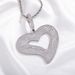 Women's Jewelry Elegant Hollow Heart Zircon Necklace With Twist Chain, Unique Asymmetrical Design, Fashionable Statement Piece For Everyday Wear_voghion.com