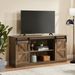 58' Farmhouse TV Stand And Entertainment Center For Televisions Up To 65 Inchs,with Sliding Barn Doors And Storage Cabinets,Natural Brown_voghion.com