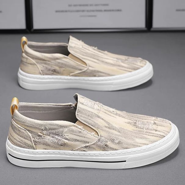 Zapatillas de lona transpirables para hombre, informales, versátiles, planas y sin cordones, de verano, a la moda_voghion.com