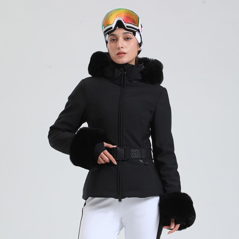 001 Nuova giacca da sci invernale imbottita calda slim fit da donna con doppia tavola antivento impermeabile per il freddo estremo_voghion.com