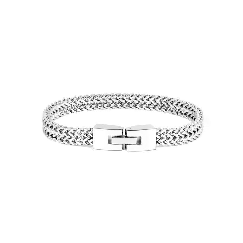 Bracciale da donna in acciaio al titanio con fibbia a mano semplice e versatile, inciso_voghion.com