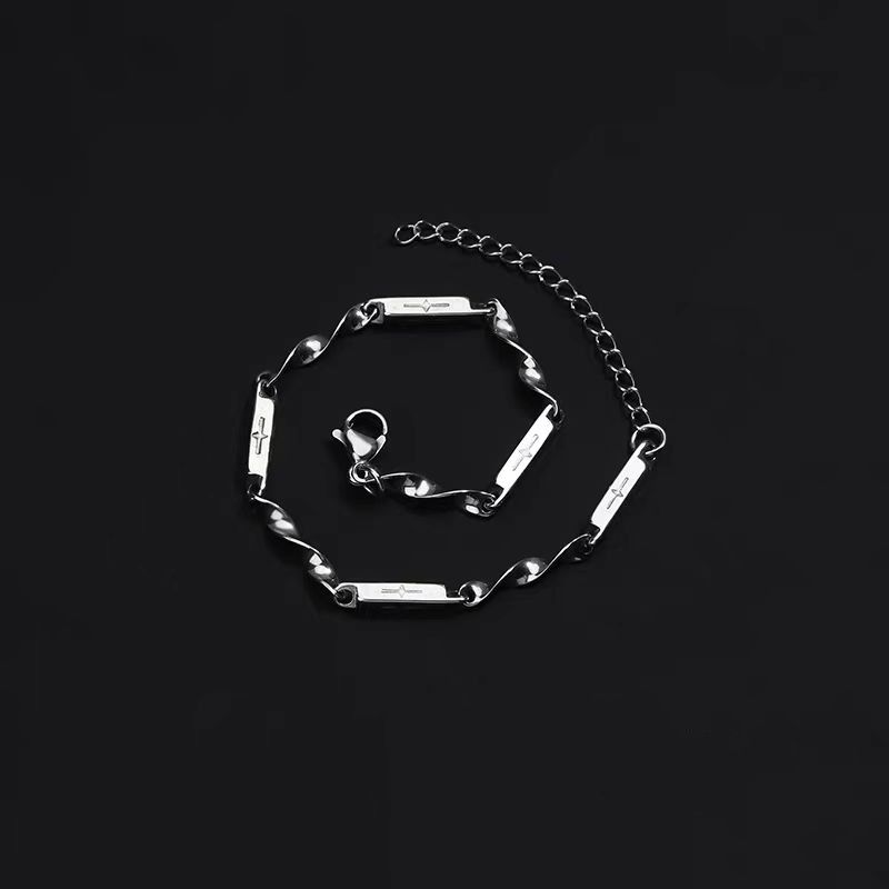 Braccialetto di bambù per ragazzi e ragazze, semplice e di alta qualità in acciaio al titanio, catena anti-scolorimento, accessori versatili alla moda per le mani per le coppie_voghion.com