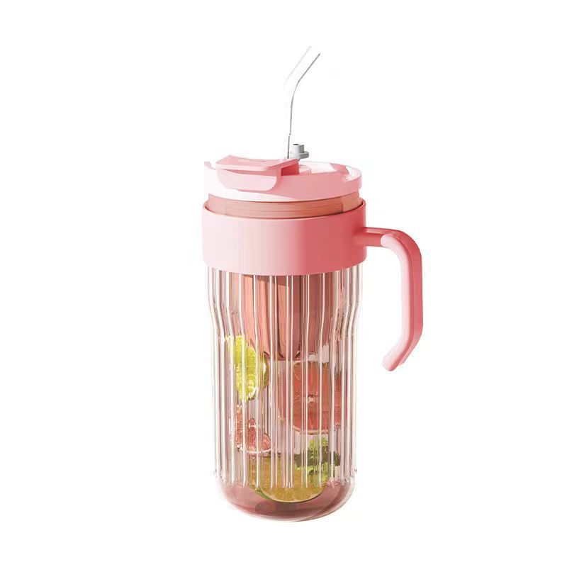 Large Capacity Cold Brew Tumbler - Double-Walled Insulated With Tea Infuser, Straw & Handle For Hot/Cold Drinks​​_voghion.com