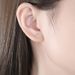 Sterg Sier Clear Zircon Round Simple Stud For Women 14K Gold Plating Earrings_voghion.com