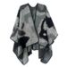 Unisex Large leopard print split cape with double jacquard collar_voghion.com