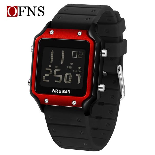 Orologio sportivo digitale quadrato classico con display multifunzione, impermeabile e antiurto per uomo e donna, elegante e durevole._voghion.com