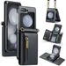 Serie M5 adatta per Samsung Z Flip5 borsa a tracolla con cerniera custodia in pelle per cellulare Z Flip5 custodia protettiva per carte a tre ante_voghion.com