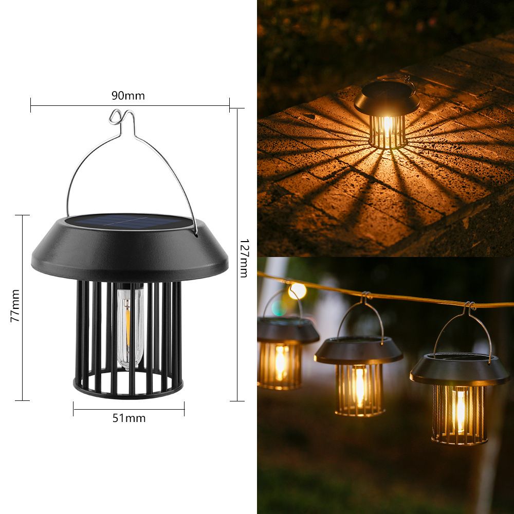 Solar Powered Edison Bulb String Light - Waterproof Outdoor Hanging Lantern For Garden, Patio, Camping & Decorative Ambiance_voghion.com