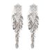 Silbernadel Zirkon Weizenblatt Quaste Übertrieben High-End Ohrstecker Elegante Ohrschmuck Design Sinn Nische_voghion.com